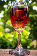 skull and wine