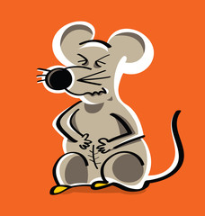 Young laboratory rat in pain with scars after pharmacological experiment