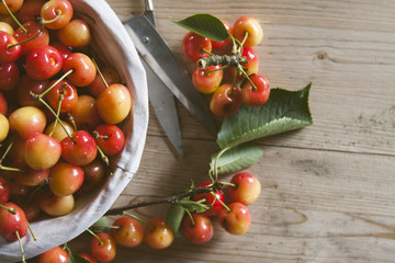 fresh red cherries from the recent harvest