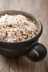 Organic muesli in a bowl