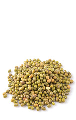 Mung beans over white background