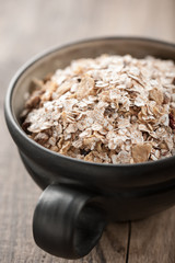 Organic muesli in a bowl