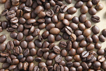 Brown coffee raw beans background texture