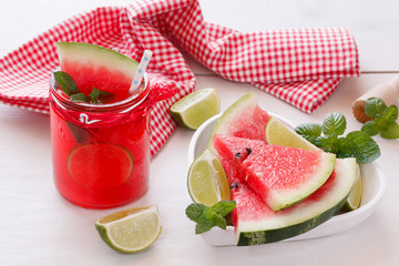 Fresh watermelon with juice