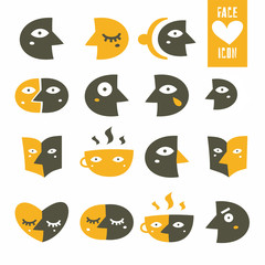 icons face big set