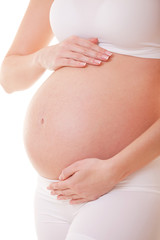 Pregnant woman expecting baby. Motherhood concept.