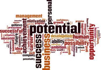 Potential word cloud concept. Vector illustration