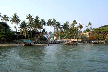 Chinese fishnets, Cochin South India.