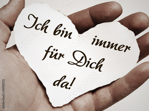 50+ Ich bin fuer dich da bilder , &quot;Papierherz mit Text Ich bin immer für Dich da! &quot; Stockfotos und