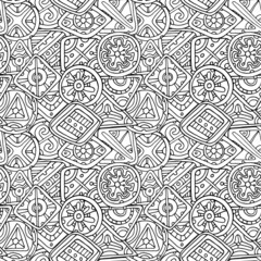 Vector seamless pattern with ethnic elements.
