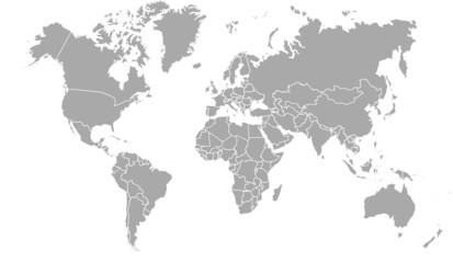 Naklejka premium mapa świata z granicami 11062015