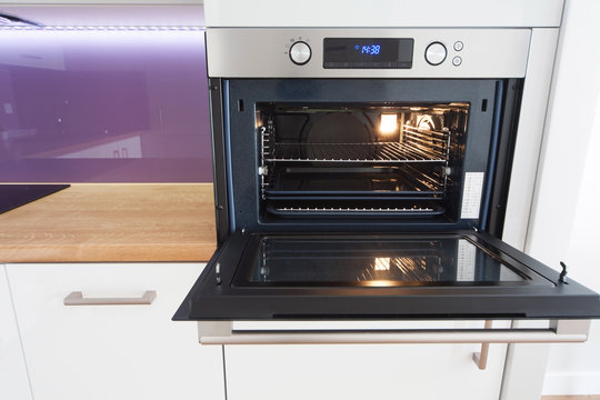 Modern Kitchen With Open Oven