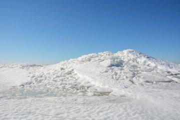 Fototapeta premium Polar landscape- ice on the frozen sea