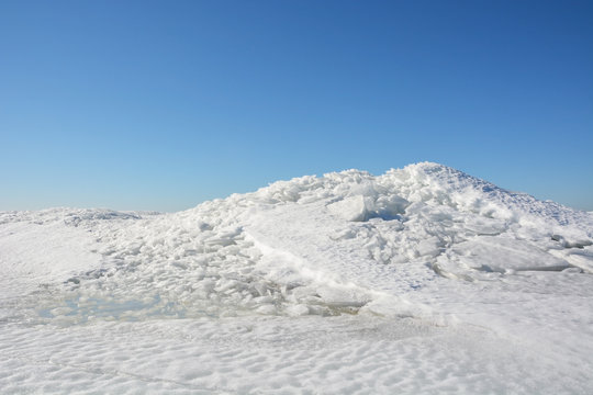 Polar landscape- ice on the frozen sea