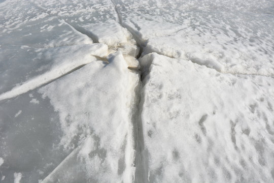 Cracked ice. Picture can be used as a background