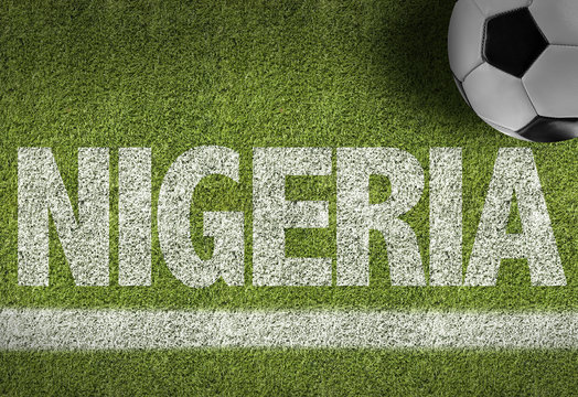Soccer field with the text: Nigeria