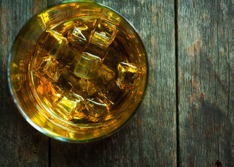 Whiskey Bourbon in a Glass with Ice