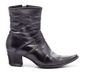 Black Leather Female Boots
