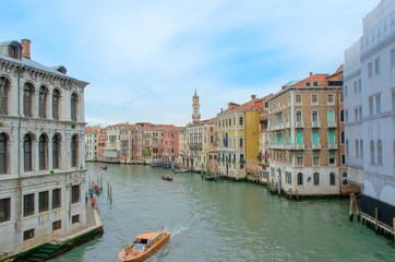 Fototapeta na wymiar Canal Grande view from Rialto Bridge, Venice