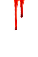 Blood drips on white background