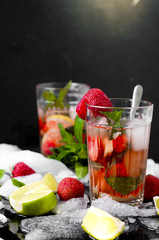 Refreshing summer drink with Strawberry