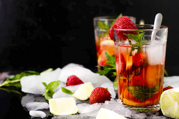 Refreshing summer drink with Strawberry
