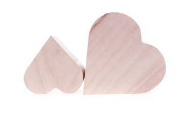 heart wood box of love isolated on white background