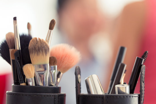 Fototapeta sets makeup brush for professional makeup artist