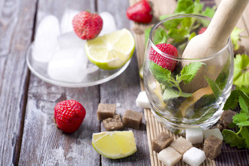 ingredients for a mojito cocktail