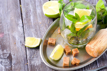 ingredients for a mojito cocktail