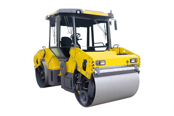 Obraz premium The image of a road rollers under the white background