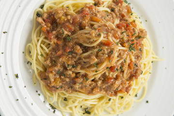 Spaghetti with mussels