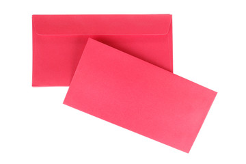 red envelope isolated on white background for gift