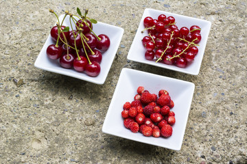 Fruits in bowls