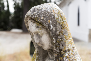 Stone statue of the Virgin Mary