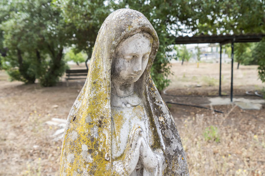 Stone statue of the Virgin Mary