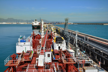 loading of chemical tanker in the port on chemical terminal - 84925559