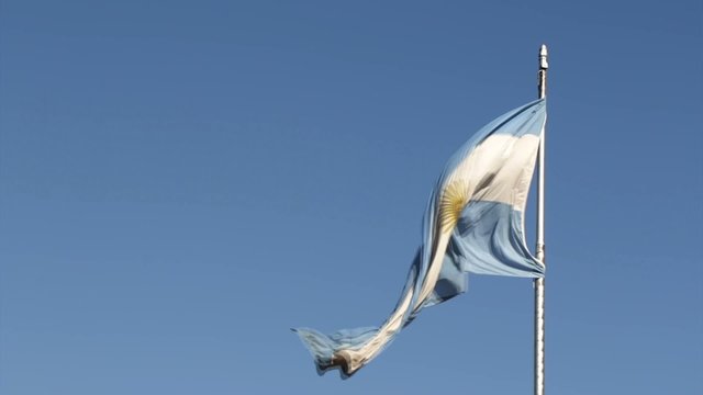 Argentinische Fahne weht im Wind