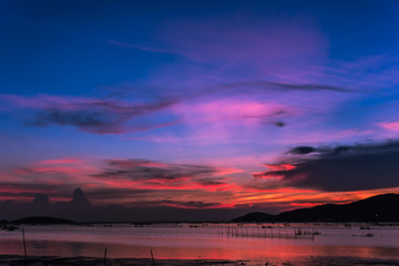 Sunset behind the mountains