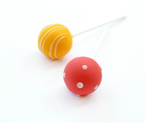 Cake pop on white background