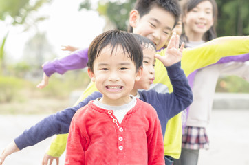 Group of children in park