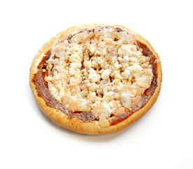 Frozen food Pizza on white background