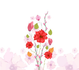 Fototapeta na wymiar floral watercolor