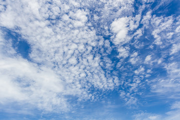 Blue sky background.