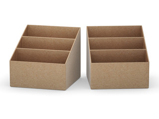 blank  kraft paper  holder box with clipping path