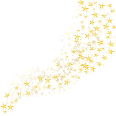 golden stars flowing over white background