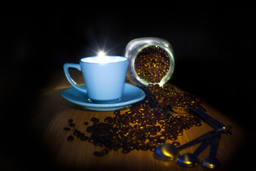 Morning Glory / A coffee cup bursts with energy of coffee.