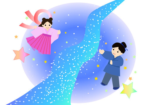 天の川と織姫と彦星