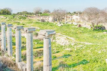 Roman ruins of Umm Qais in northern Jordan. 