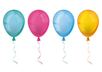 4 Colored Balloons